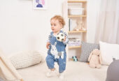 Cute Baby Boy Clothes: Striped T-Shirt & Denim Overalls Set