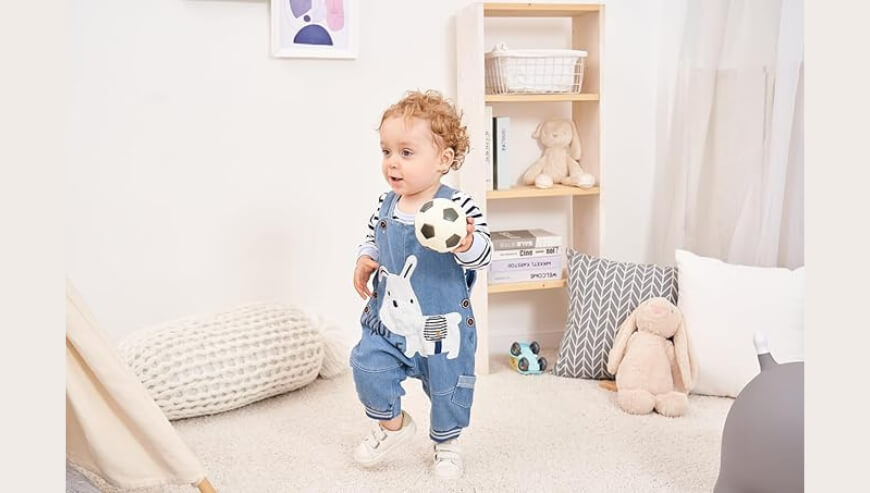 Cute Baby Boy Clothes: Striped T-Shirt & Denim Overalls Set