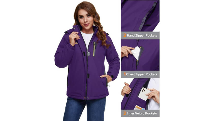 MAGCOMSEN Women’s Ski Jacket: Warm & Water Resistant