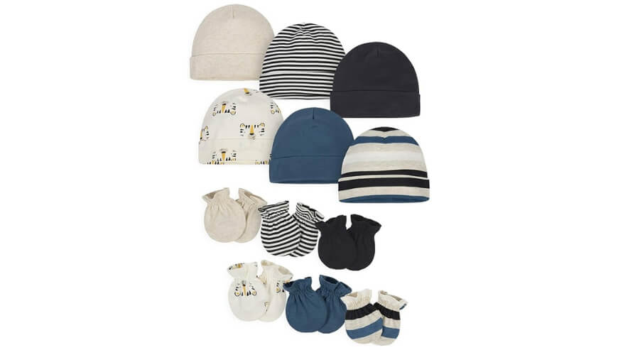 Onesies Brand Unisex Baby: 12-Piece Cap and Mitten Set