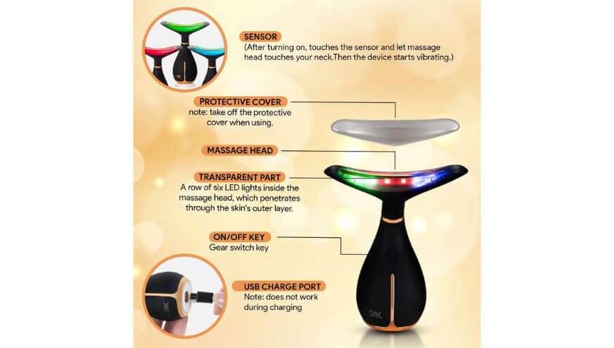 GLO24K Red Light Beauty Device for Face and Neck