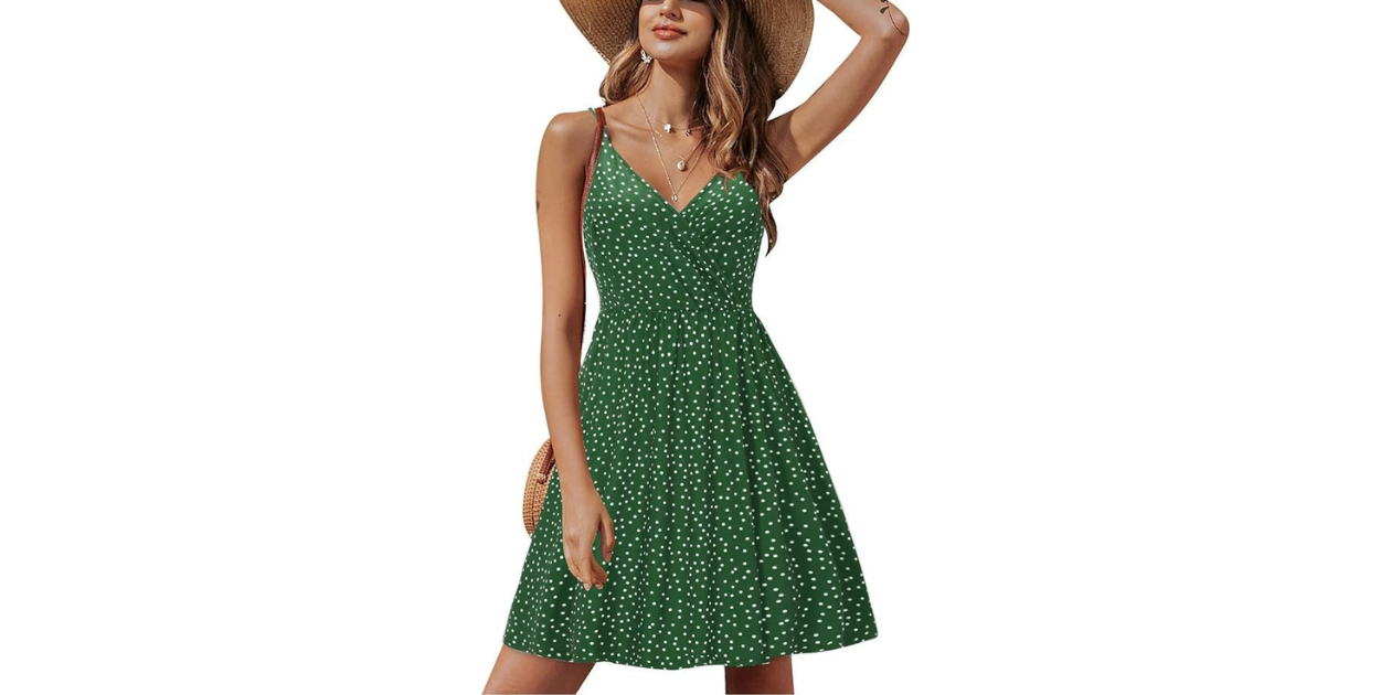 2024 V Neck Floral/Solid Summer Dress