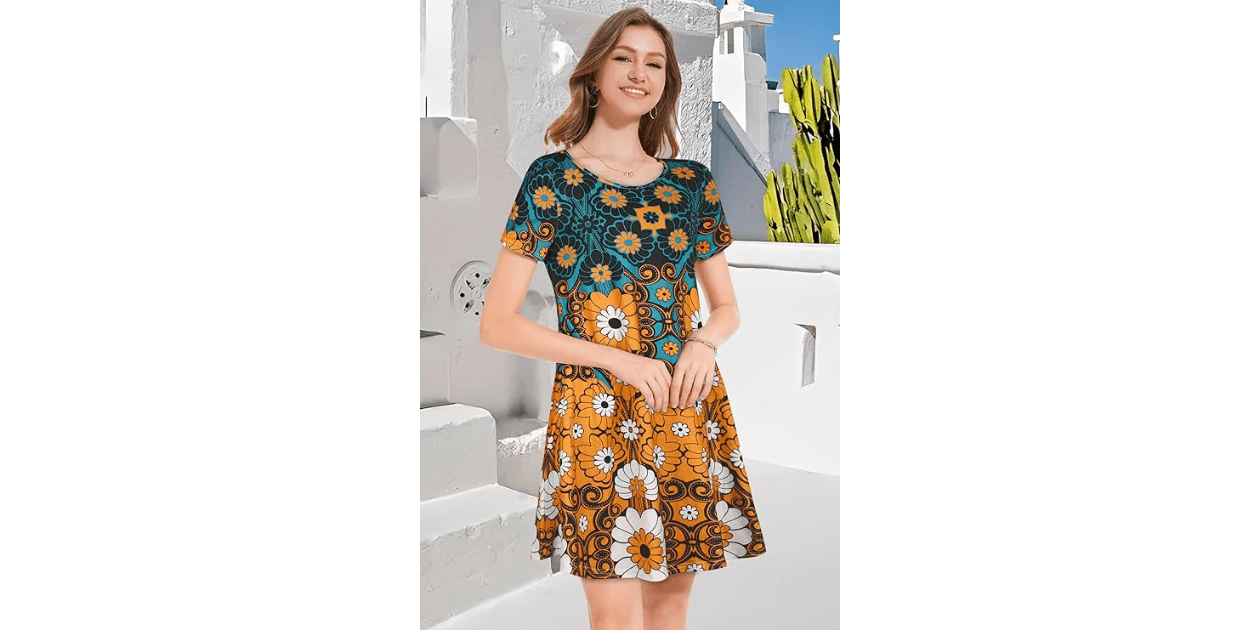 Comfortable Floral Summer Dress with Pockets