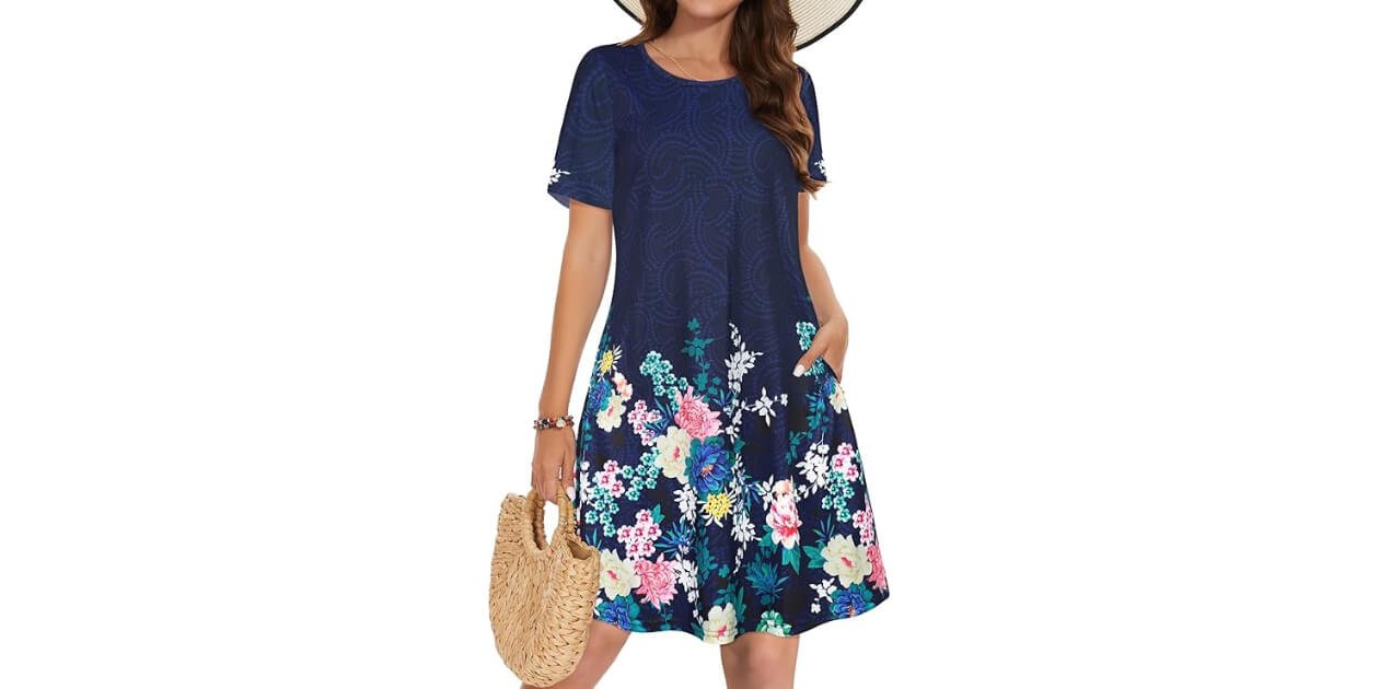 Women’s Casual Short Sleeve Floral Summer Dress