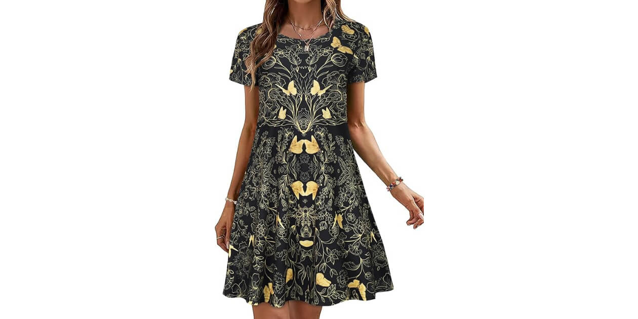 Women’s Casual Short Sleeve Floral Summer Dress