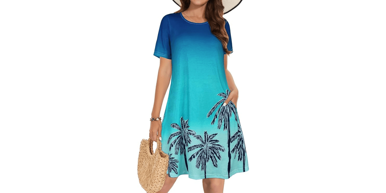 Women’s Casual Short Sleeve Floral Summer Dress