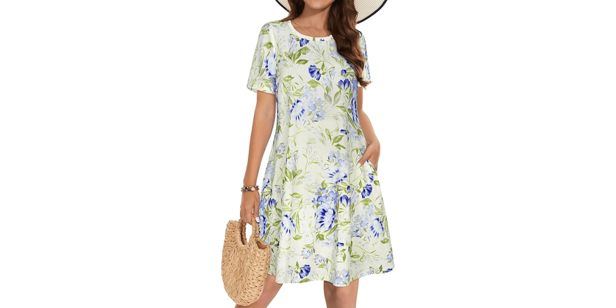 Women’s Casual Short Sleeve Floral Summer Dress