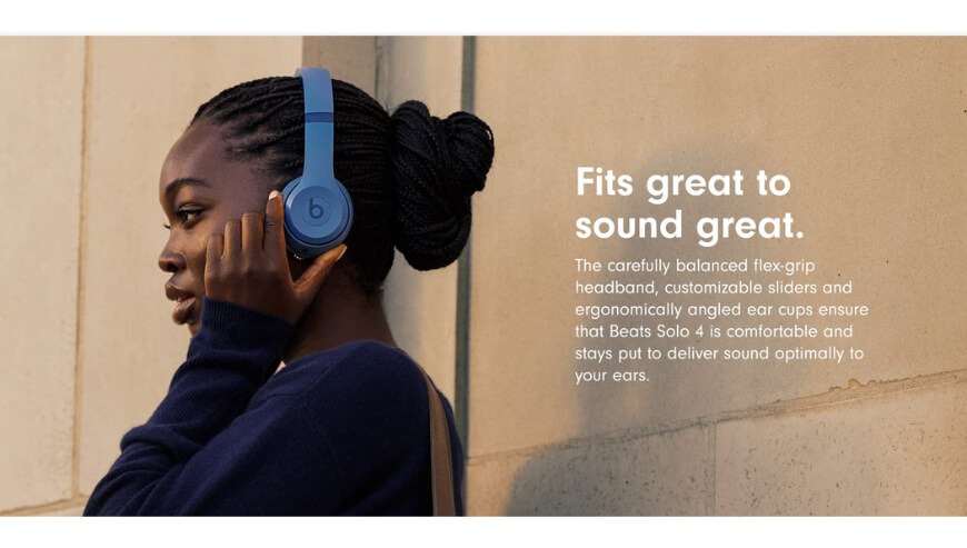 Beats Solo 4 Wireless Bluetooth Headphones with 50-Hour Battery