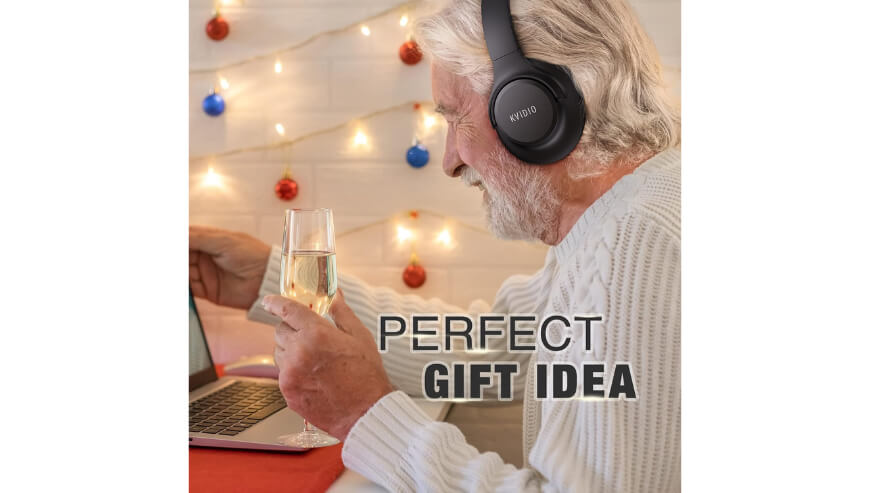 KVIDIO Bluetooth Headphones – 65H Playtime & HiFi Sound