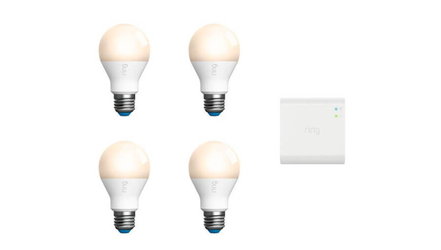 Ring A19 Smart LED Bulb Starter Kit (4-pack) with Alexa