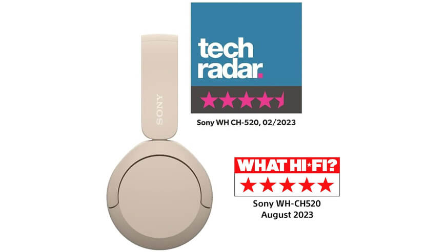 Sony WH-CH520 Wireless Bluetooth Headphones – 50 Hrs